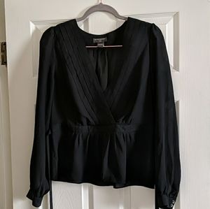 Banana Republic faux wrap semi-sheer blouse